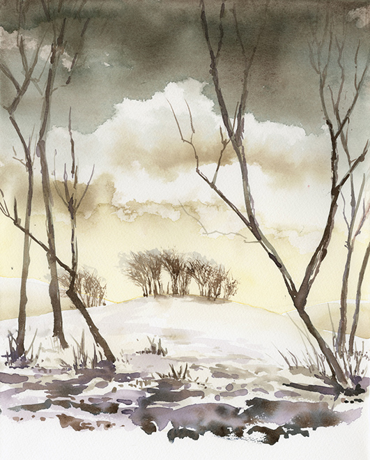 Winter on Marlborough Downs by Julia Vaughan