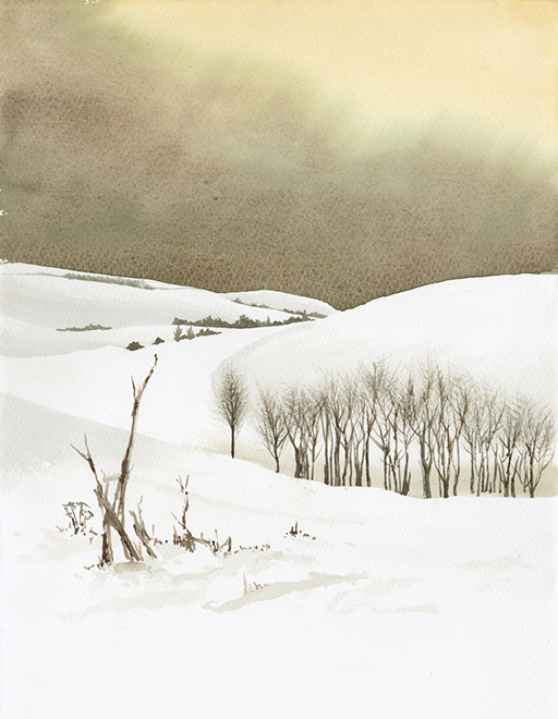 Winter on Marlborough Downs II by Julia Vaughan